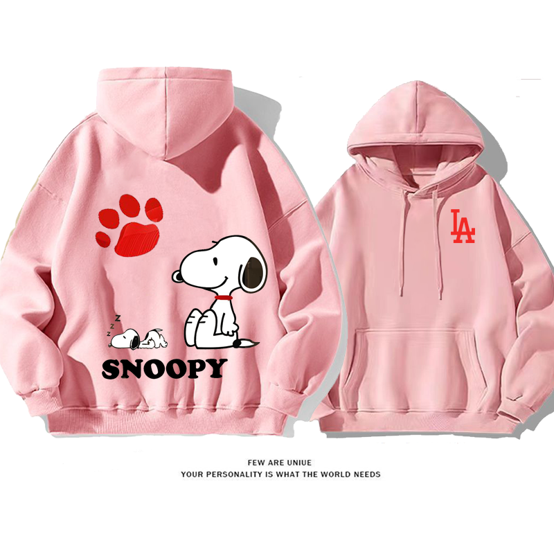 カジュアル超人気カートゥーン白い子犬プリント柄ファッションパーカー