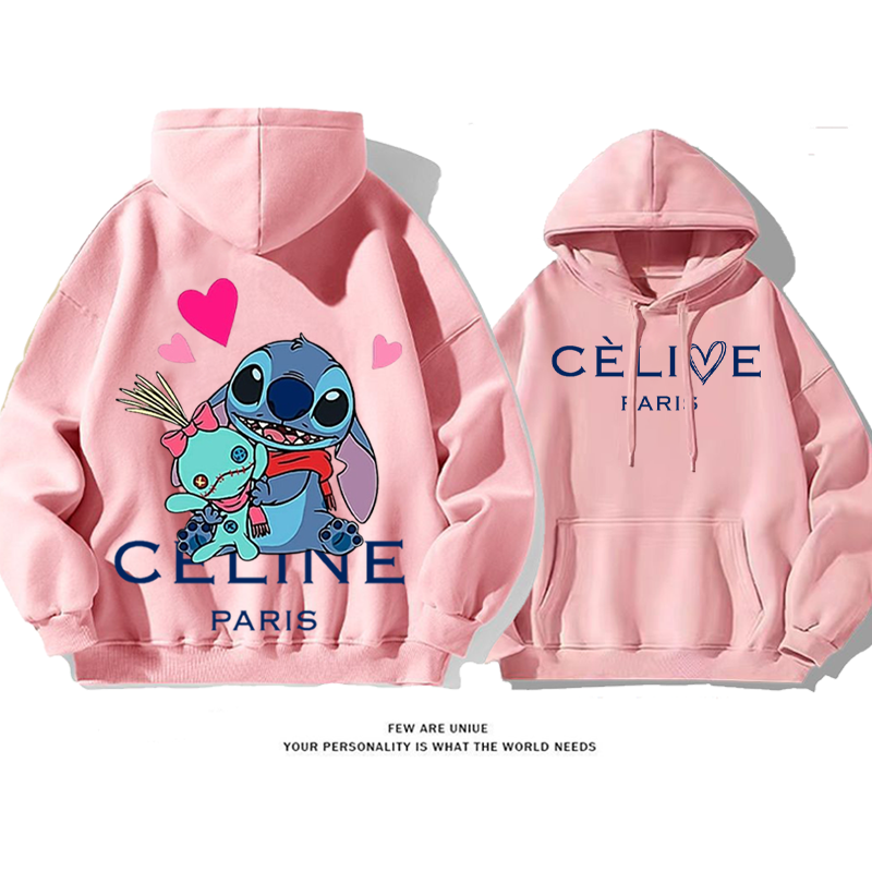 かわいいデザイン 人形を抱く犬 プリント柄フード付きパーカー