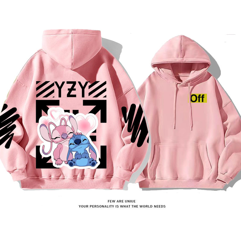 人気爆発カートゥーンプリント柄カップルポピュラーファッションパーカー