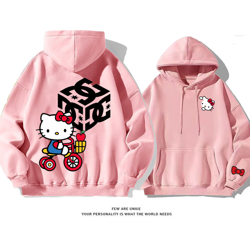 超人気カートゥーンネコ匹ins映えファッションパーカー