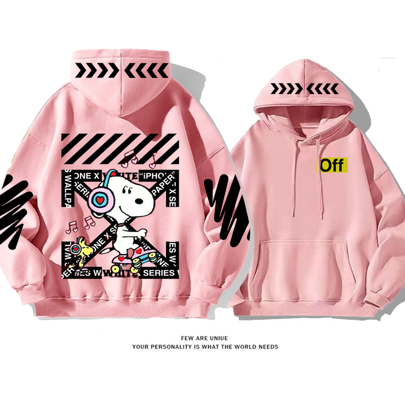 人気爆発カートゥーン白い子犬ポピュラーストリートファッションパーカー