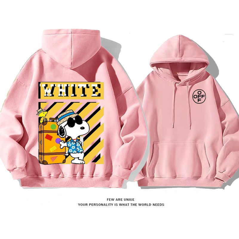 超人気白い子犬プリント柄デザイン性のある超カッコイイファッションパーカー