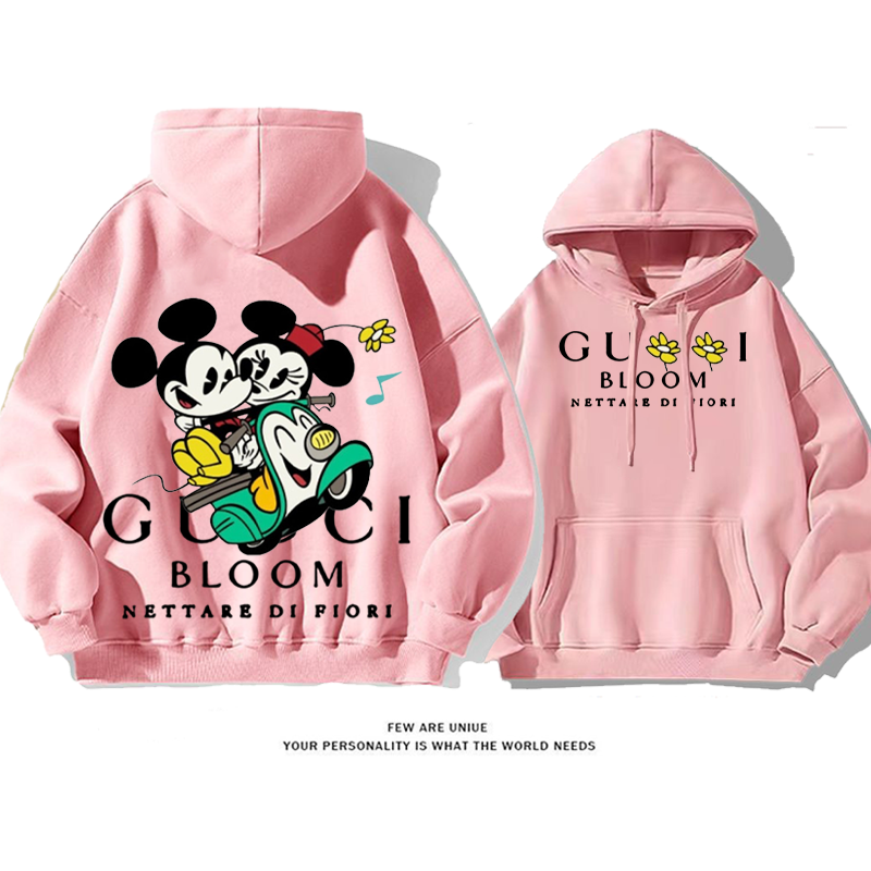 ユニークなデザイン 人気アニメのカップル プリント柄フード付きパーカー