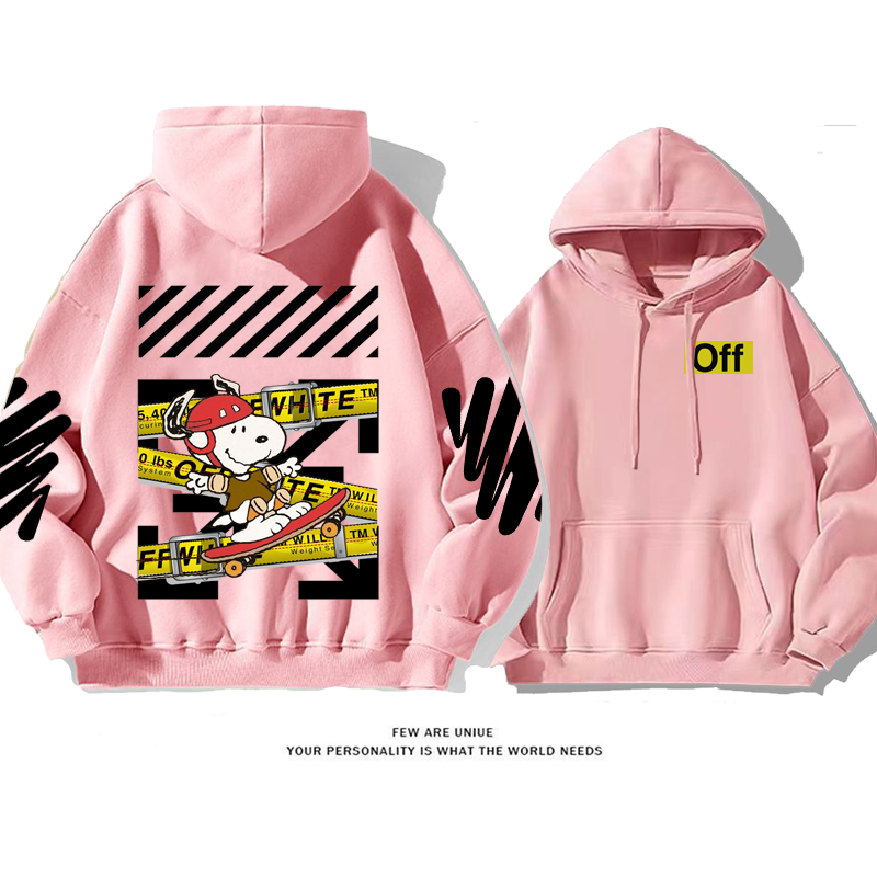 人気爆発ins映え超カッコイイ白い子犬プリント柄ファッションパーカー