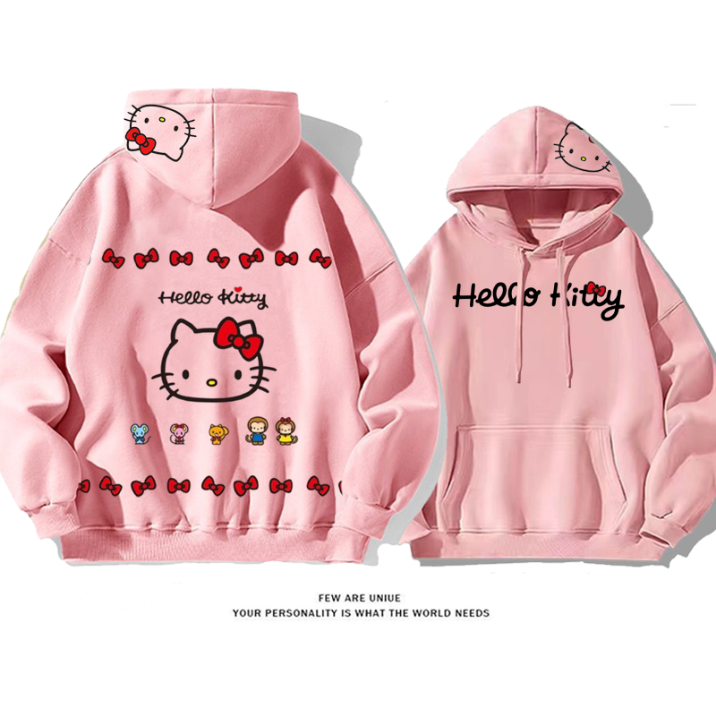 かわいい子供っぽいスタイル プリント柄フード付きパーカー