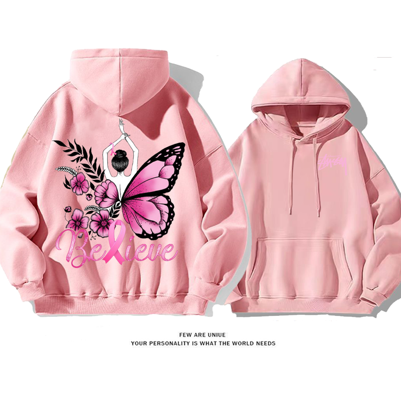 超人気きれい蝶女の後ろ姿ファッションパーカー