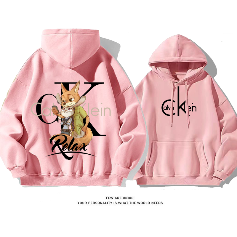 キツネとウサギですカップルレジャーです暖かいですゆったりしていてパーカー