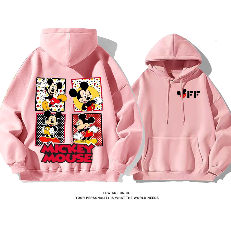 人気爆発小衆の設計カートゥーンネズミ匹プリント柄ポピュラーファッションパーカー