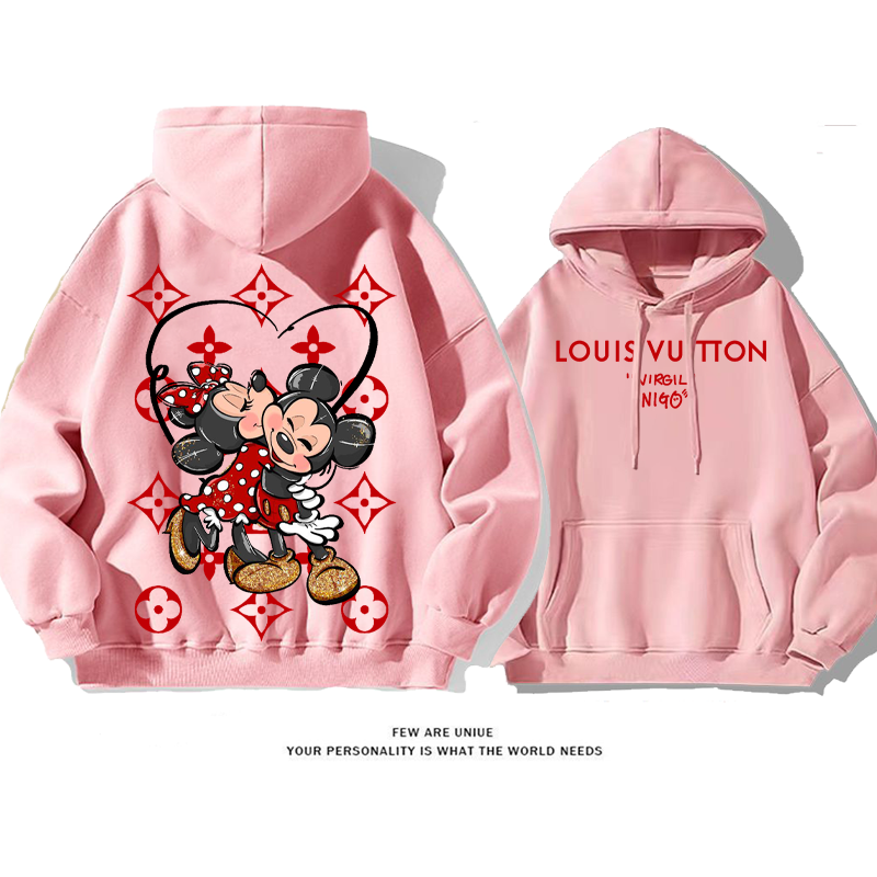 カップルカートゥーントレンドブランドレジャーですパーカー