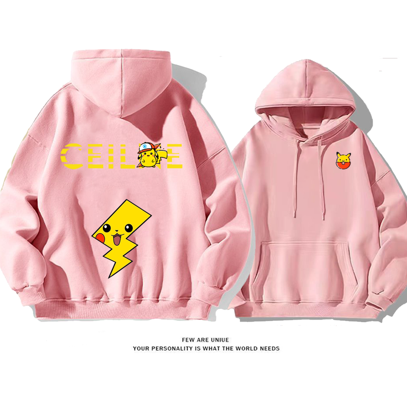 超人気デザイン性のある黄色の精霊ins映えカートゥーンファッションパーカー