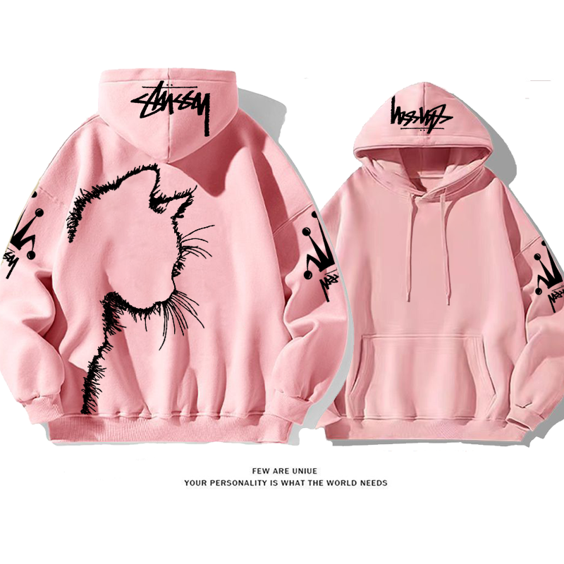 猫の影レジャーですファッションゆったりしていて暖かいですパーカー