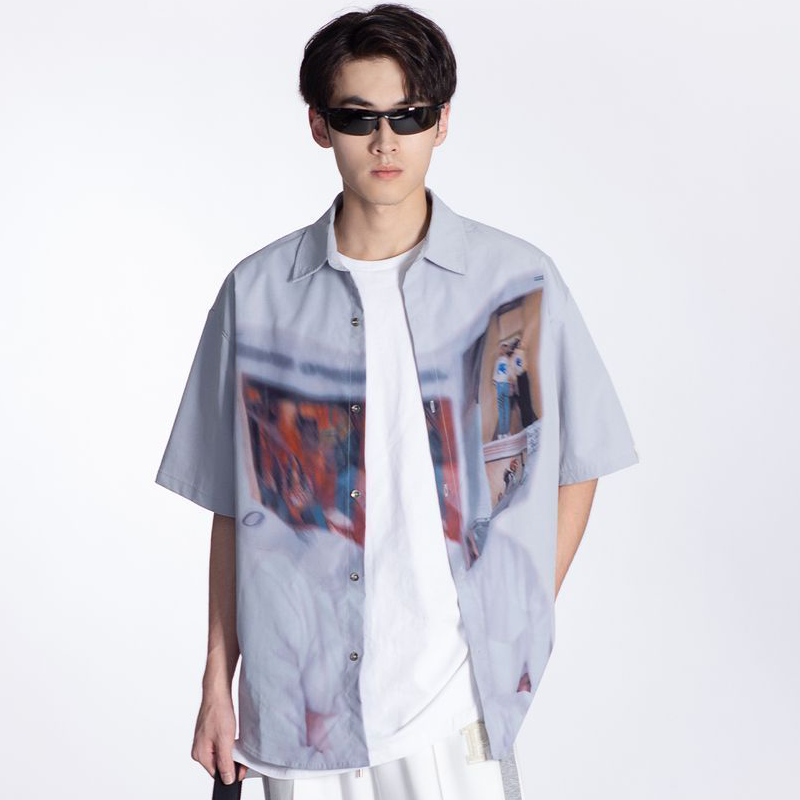 印象派スタイル 芸術性 半袖シャツ