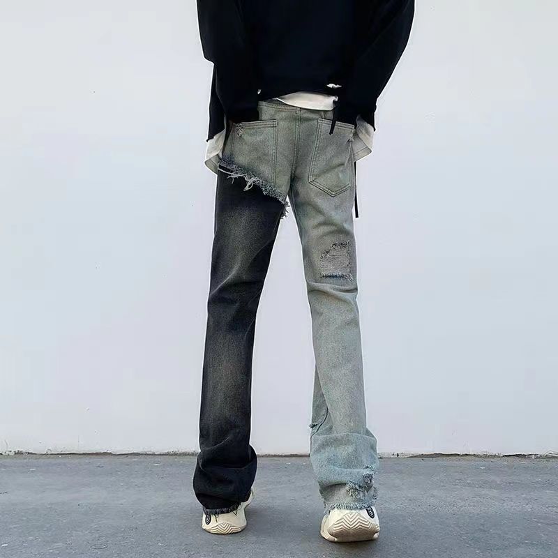 小衆の設計 スプライシング風  超カッコイイ ジーンズ