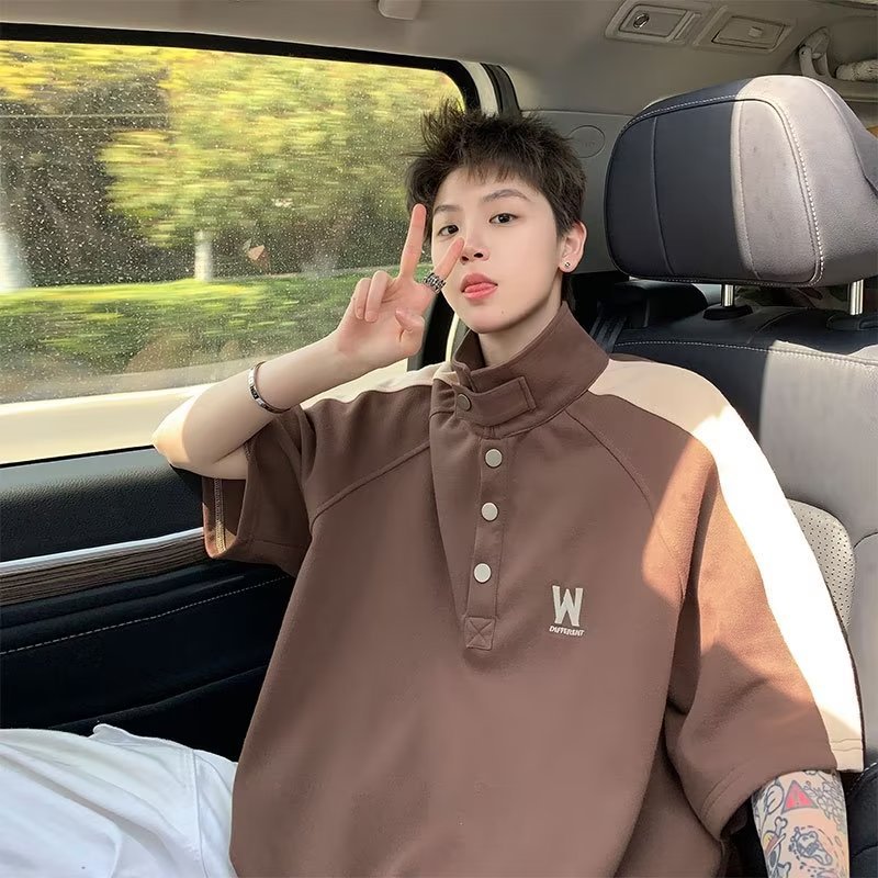 韓国ファッション ヴィンテージデザイン カジュアル 半袖シャツ