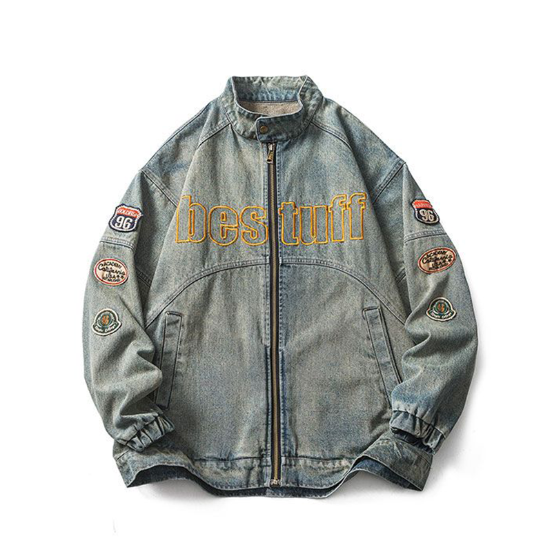 アメリカンスタイル 高品質 ストリートスタイル デニムジャケット