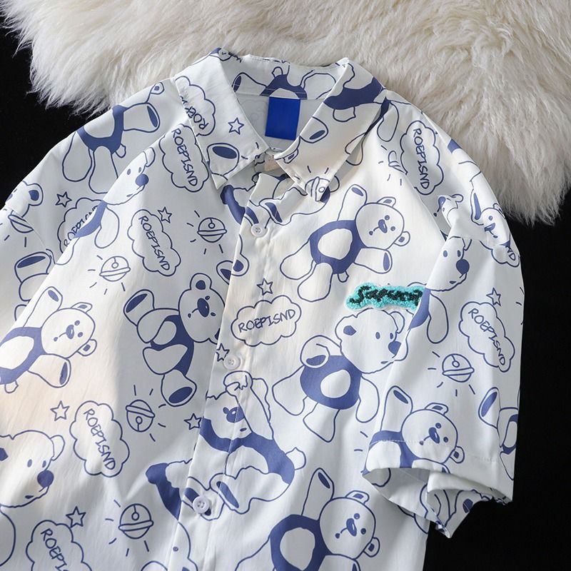 INS かわいいクマちゃん カジュアル 半袖シャツ