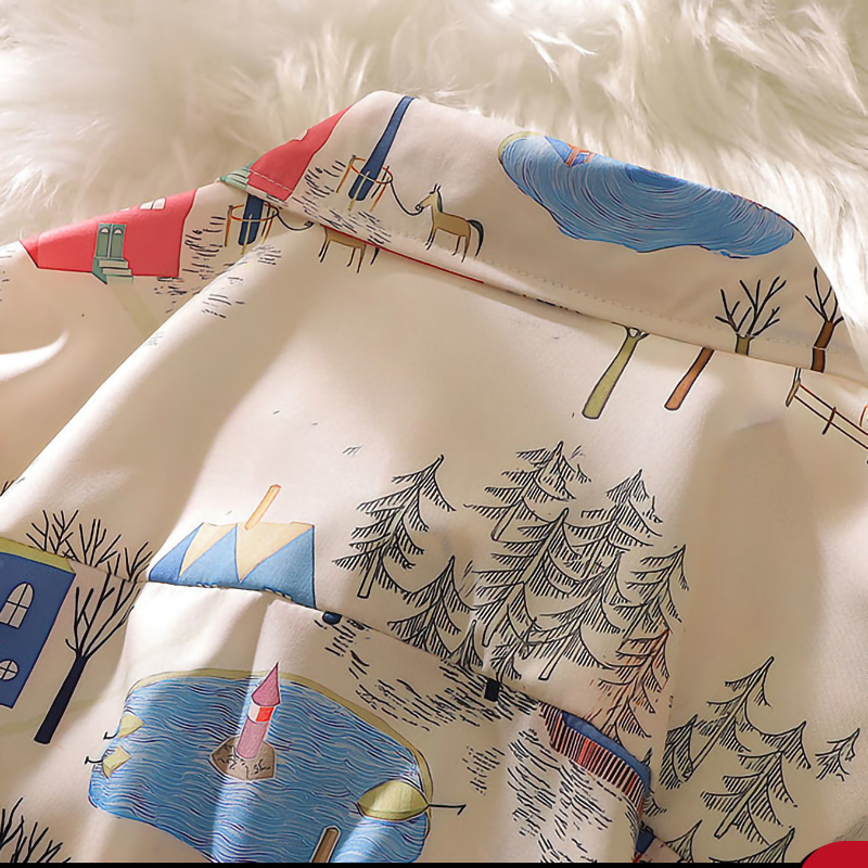 かわいい漫画のスタイル  カジュアル 半袖シャツ