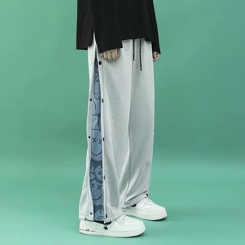 超カッコイイ スマイリーフェイスのパターン カジュアルパンツ