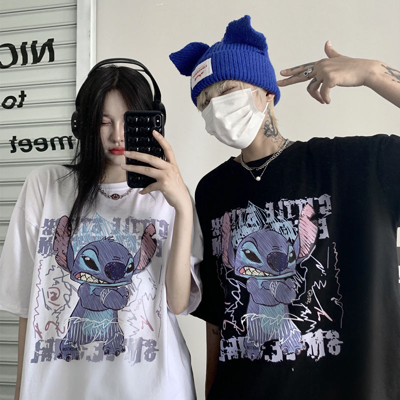 アメリカンスタイル かわいいアニメ カジュアル カップル 半袖シャツ