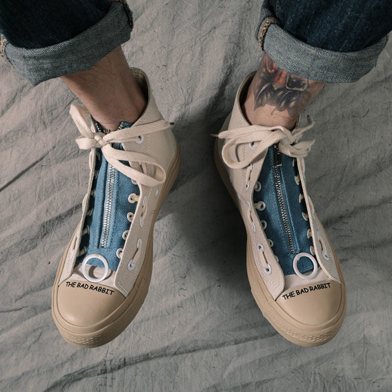 小衆の設計 コントラストカラー 超カッコイイ キャンバスシューズ