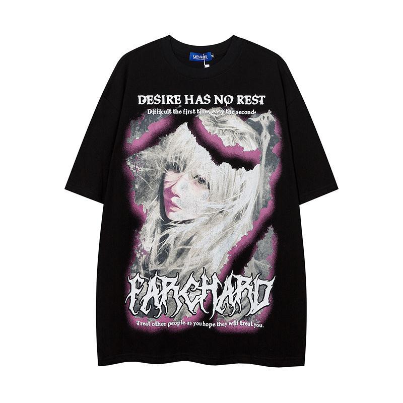 アメリカンハイストリートスタイル かわいい少女 半袖シャツ