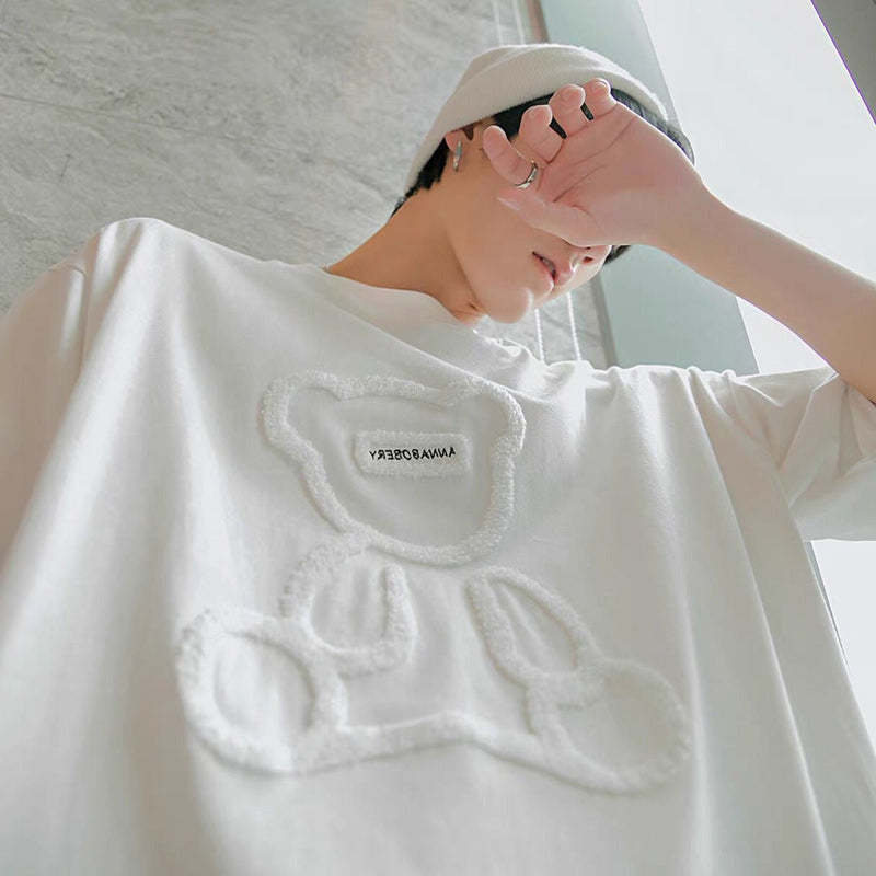 新商品のプリント小熊の半袖