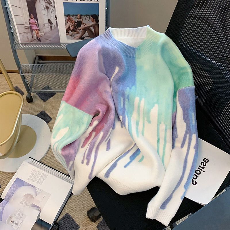 INS大人气 絞り染め風 カジュアル ニット パーカー
