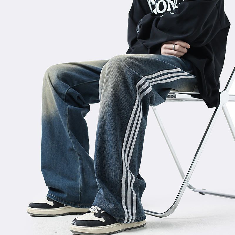 アメリカンスタイル  ストライプ  カジュアル  ジーンズ