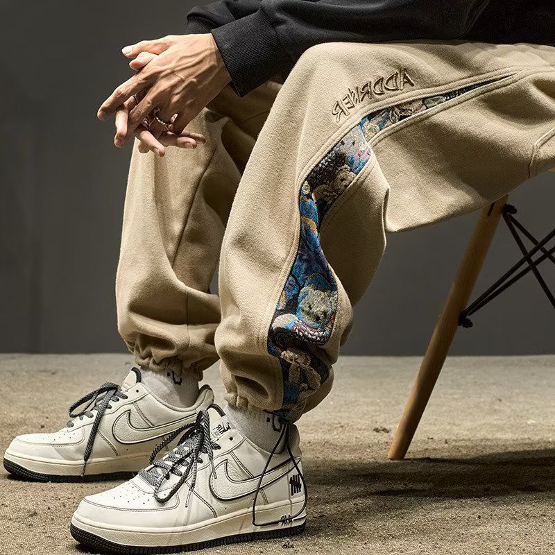 高品質 に刺繍 かわいいクマちゃん スラックス