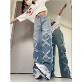 人気爆発 小衆の設計 超カッコイイ 韓国ファッション ダメージデニムパンツ