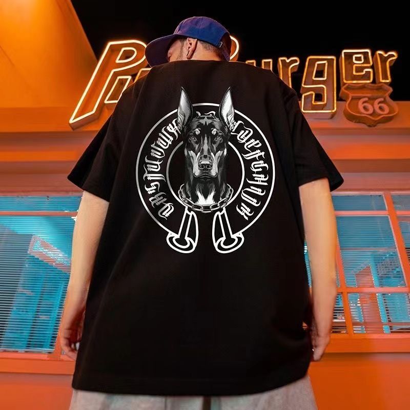 欧米風 トレンドブランドドービン犬 カジュアル 半袖シャツ