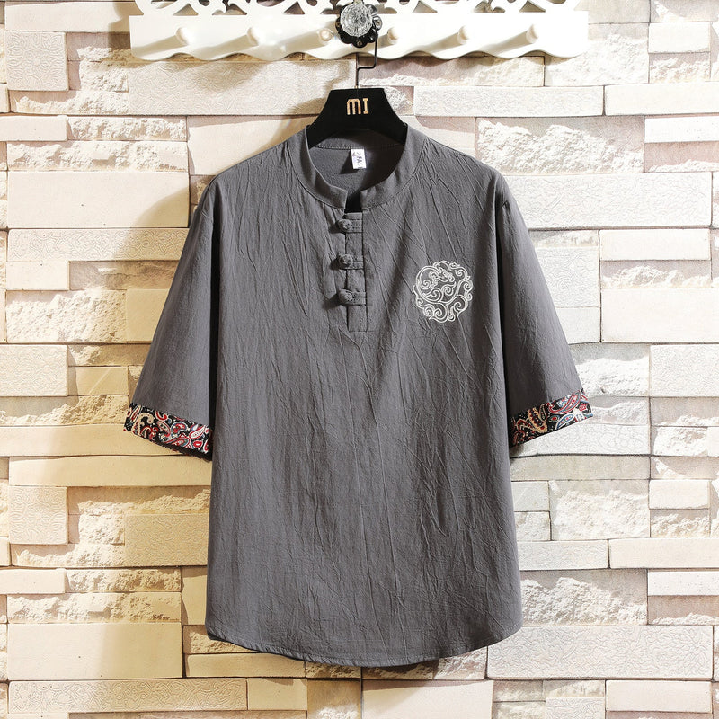 リネン カジュアル 半袖シャツ