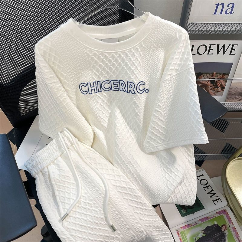 INS大人气 ツイストノット 英語プリント カジュアル スーツ