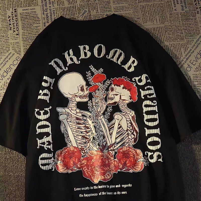 ストリートヒップホップ風半袖シャツ