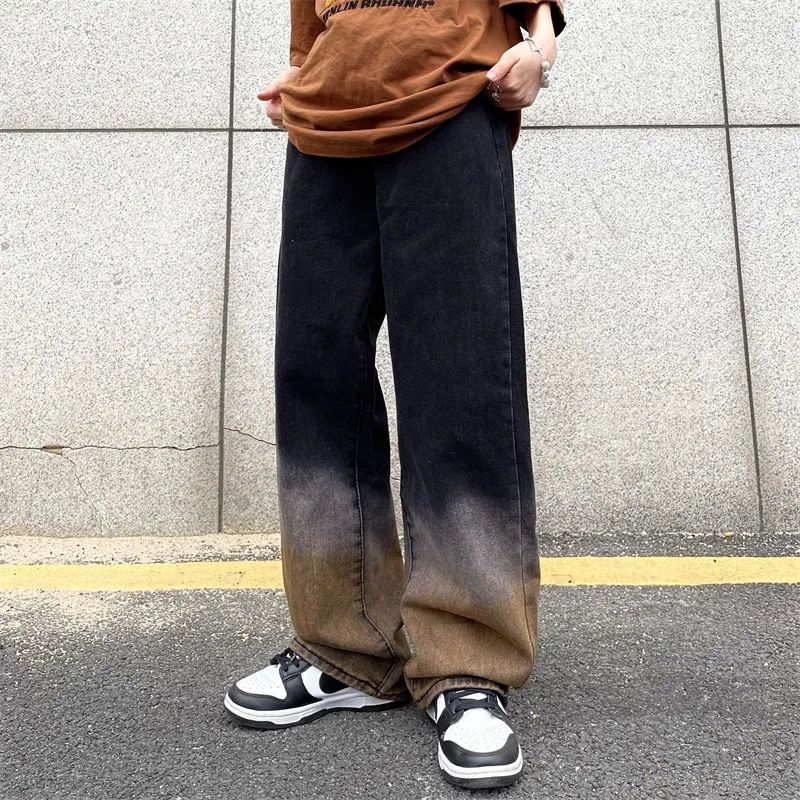 INS グラデーション 韓国ファッション ジーンズ