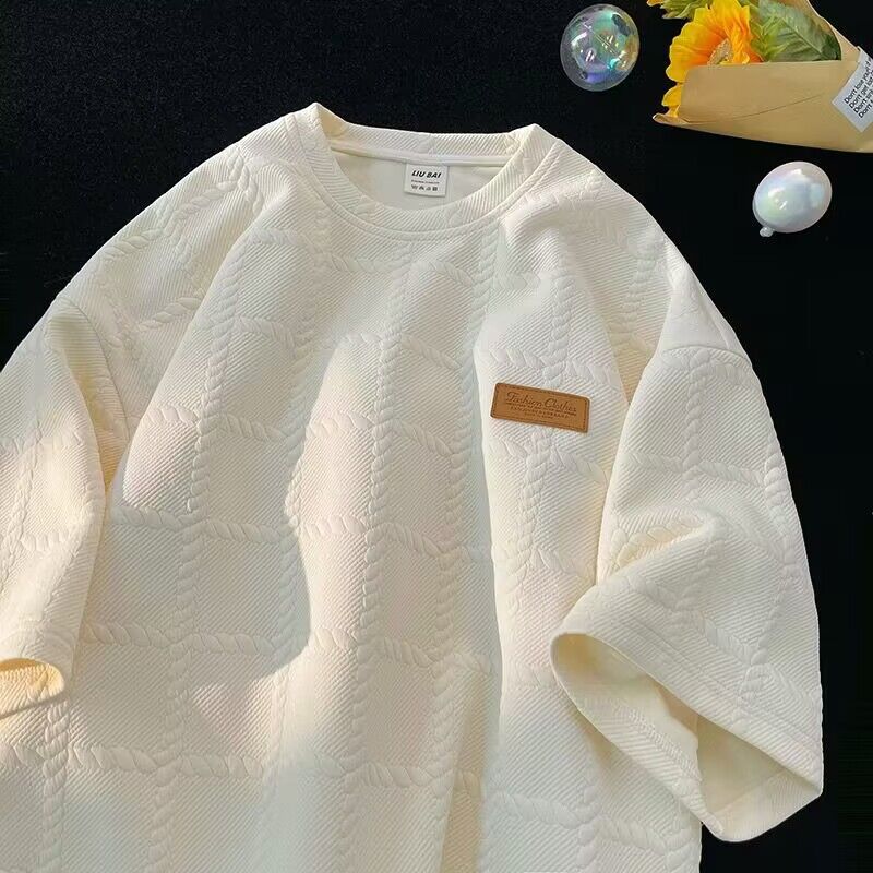 INS カジュアル ワッフル 韓国ファッション 半袖シャツ