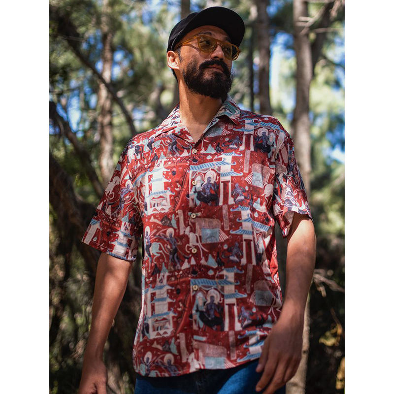 レトロ 神鹿 カジュアル 半袖シャツ