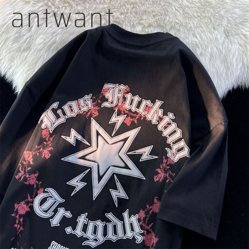 純粋な綿素材 アメリカンファッション カジュアル 半袖シャツ