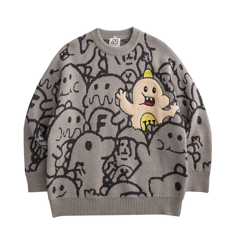 カートゥーン  プリント柄  パーカー  ニット セーター