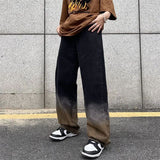INS グラデーション 韓国ファッション ジーンズ
