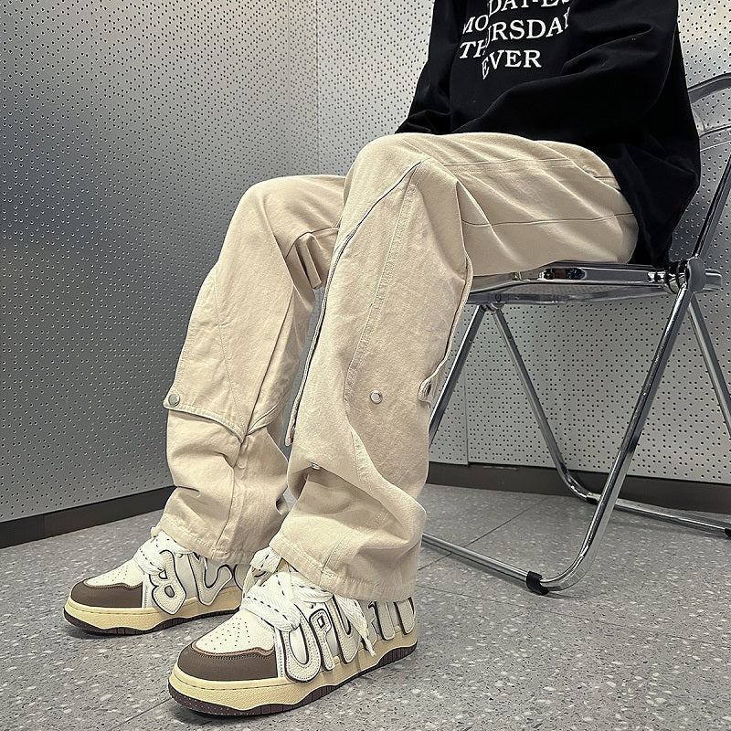 ハイストリートスタイルワイドレッグパンツ