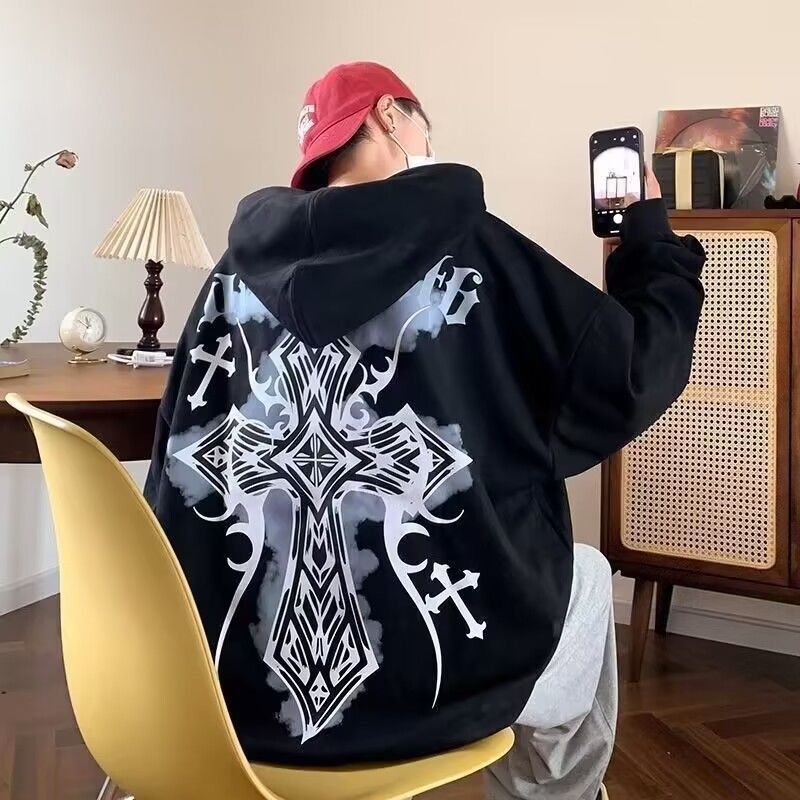 人気爆発  欧米ファッション クロス パーカー