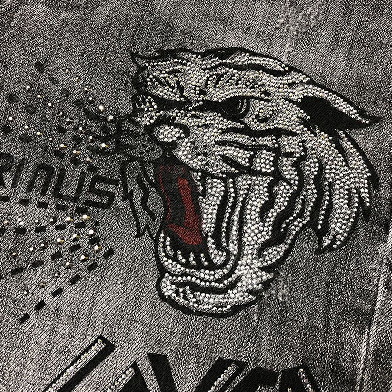 人気商品 超カッコイイ 凶暴な虎 ジーンズ