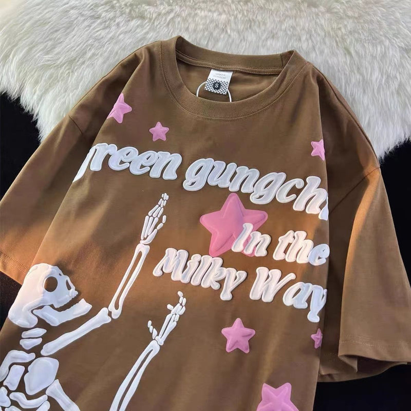 人気爆発  発泡印刷 超カッコイイ 半袖シャツ