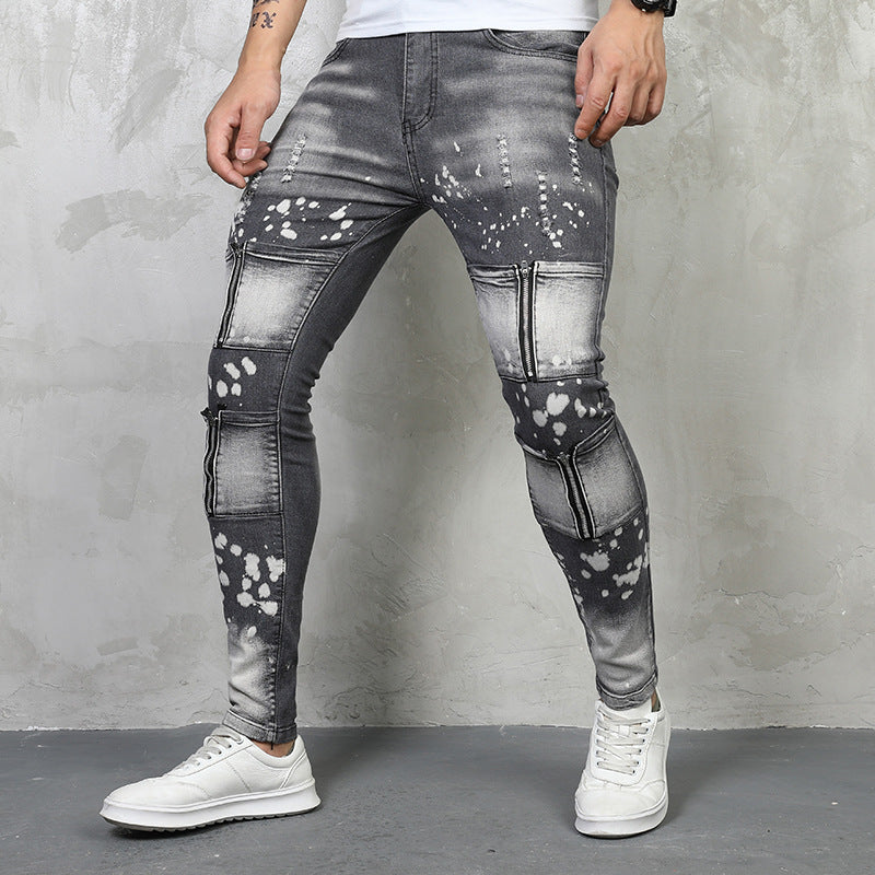 ハイストリートスタイル カジュアル スキニージーンズ