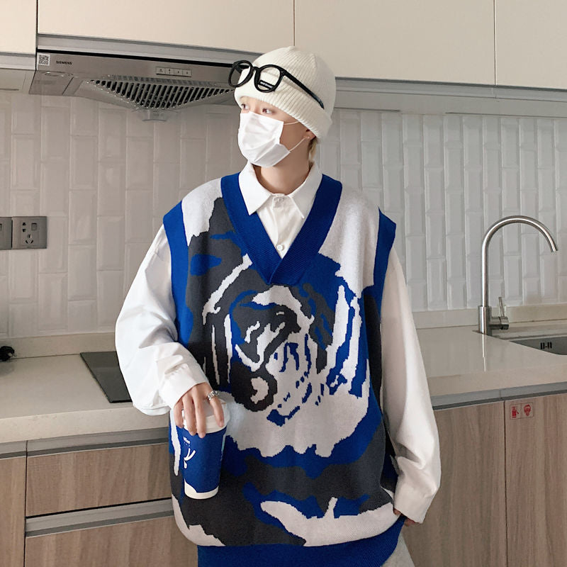 ハイファッションセンス 抽象芸術 ニット タンクトップ