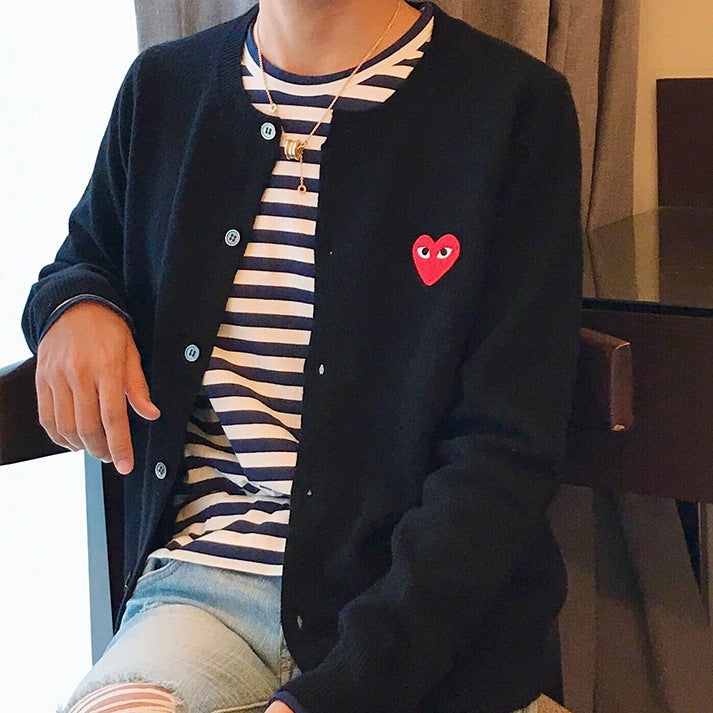 ハートマークゆったりカップルウールコート