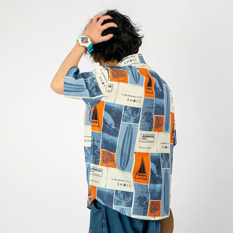 レトロ 旅行者 サーフィン シャツ