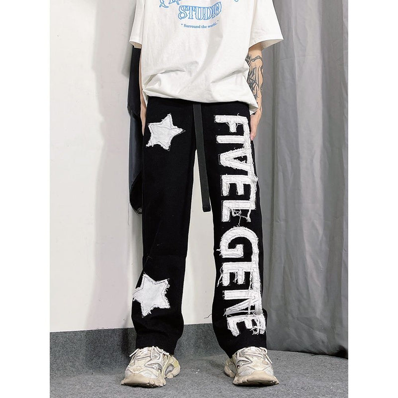 欧米 ハイストリートスタイル hiphop ジーンズ
