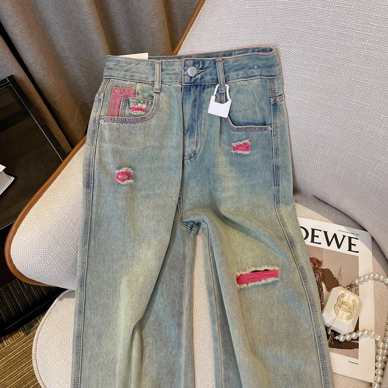 INS大人气 かわいいスタイル スリムフィット ジーンズ